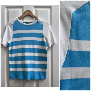 Vintage Lauren Ralph Lauren Active Knit Short Sleeve Sweater Top Medium